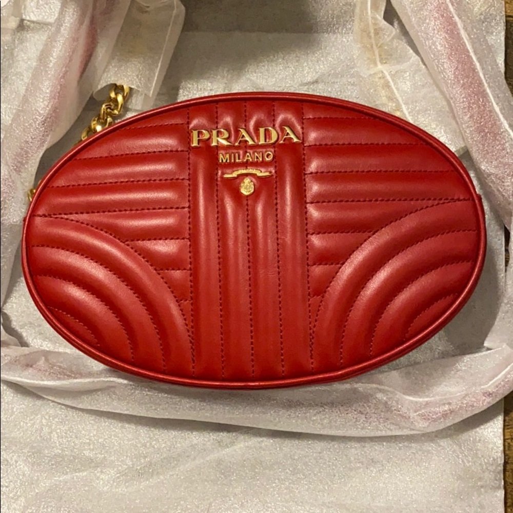 Prada Diagramme Quilted Leather Shoulder Bag Gem